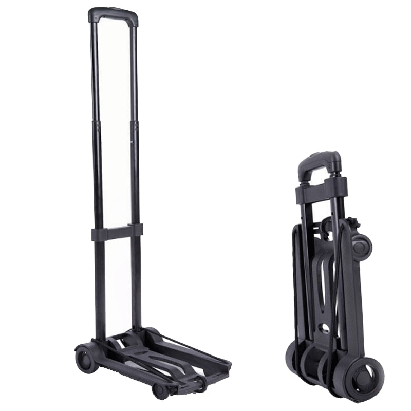 Foldable Aluminium Trolley Cart with Adjustable Handle by HitMyNeed