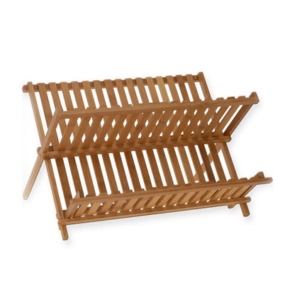 Foldable Bamboo Dish Drying Rack, 2-Tier by HitMyNeed