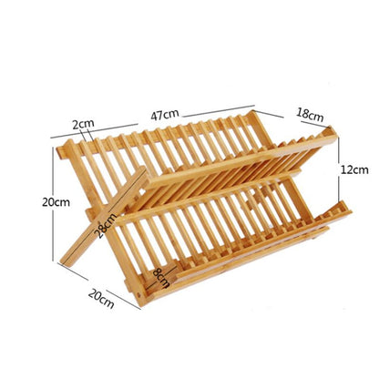 Foldable Bamboo Dish Drying Rack, 2-Tier by HitMyNeed