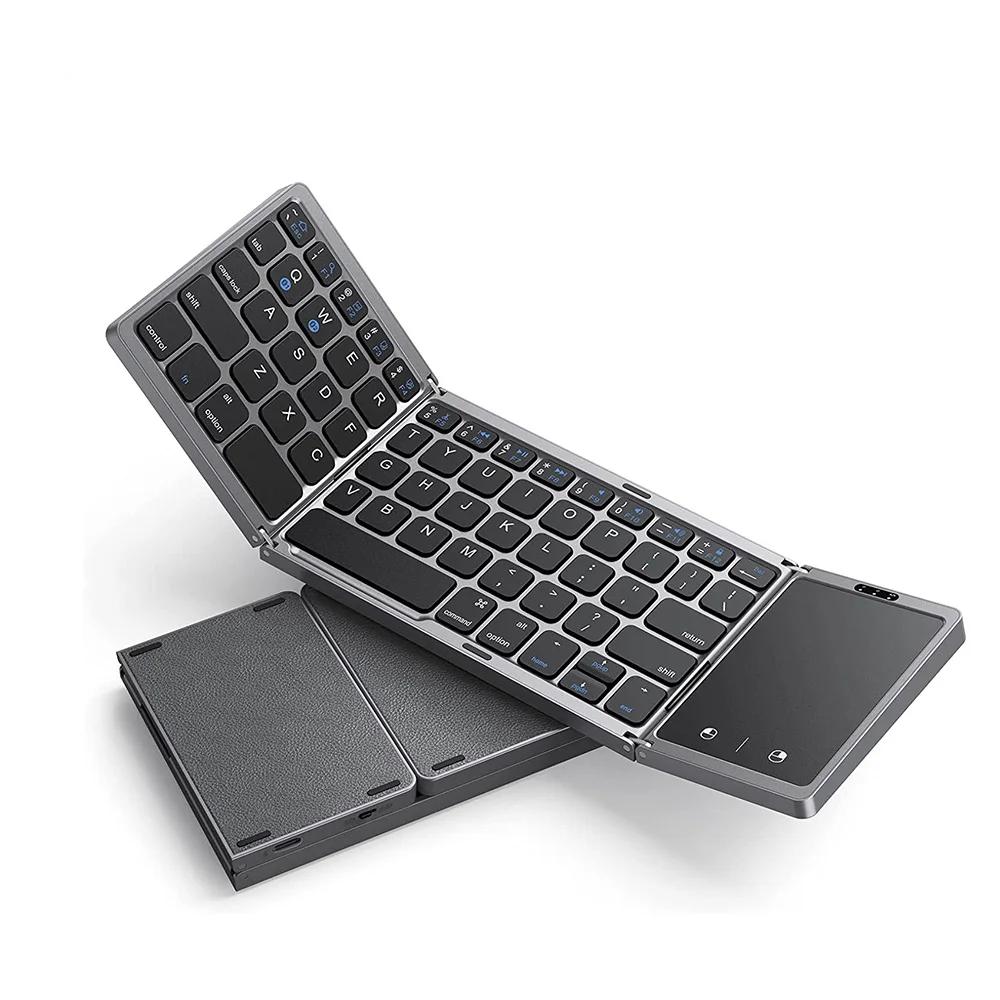 Foldable Bluetooth Keyboard with Touchpad & Dual Pairing by HitMyNeed