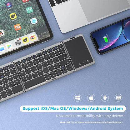 Foldable Bluetooth Keyboard with Touchpad & Dual Pairing by HitMyNeed