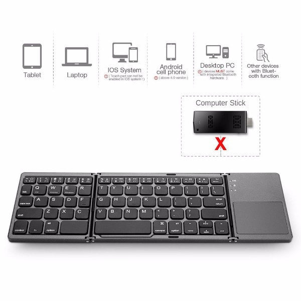 Foldable Bluetooth Pocket Keyboard with Touchpad by HitMyNeed