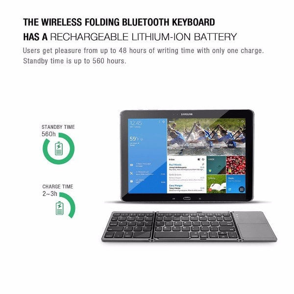 Foldable Bluetooth Pocket Keyboard with Touchpad by HitMyNeed