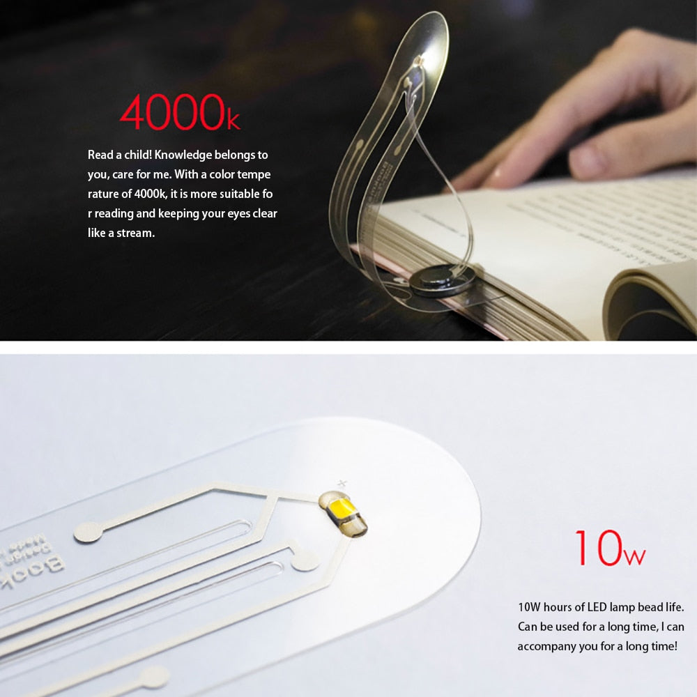 Foldable Bookmark Clip-On Reading Light 4000K by HitMyNeed