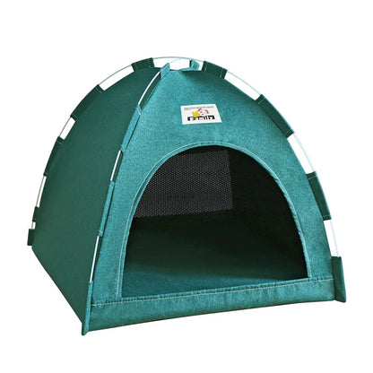 Foldable Breathable Cat & Dog Tent House four-seasons-green s-36x36x28cm by HitMyNeed