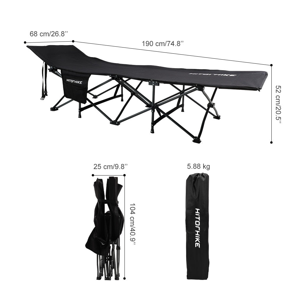 Foldable Camping Cot Bed with Pillow & Carry Bag by HitMyNeed