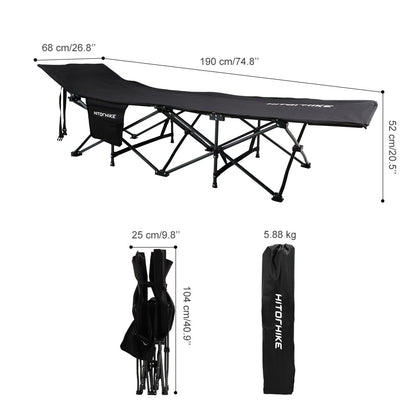 Foldable Camping Cot Bed with Pillow & Carry Bag by HitMyNeed