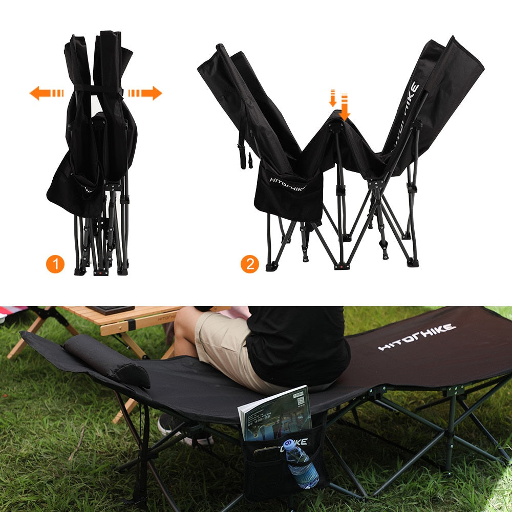 Foldable Camping Cot Bed with Pillow & Carry Bag by HitMyNeed
