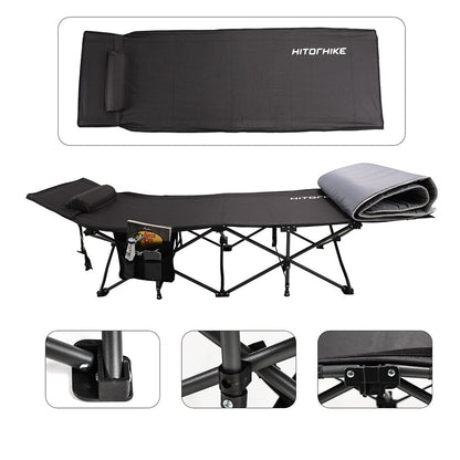 Foldable Camping Cot Bed with Pillow & Carry Bag by HitMyNeed