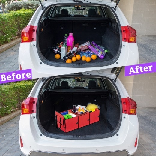 Foldable Car Trunk Organizer with Insulated Compartment by HitMyNeed