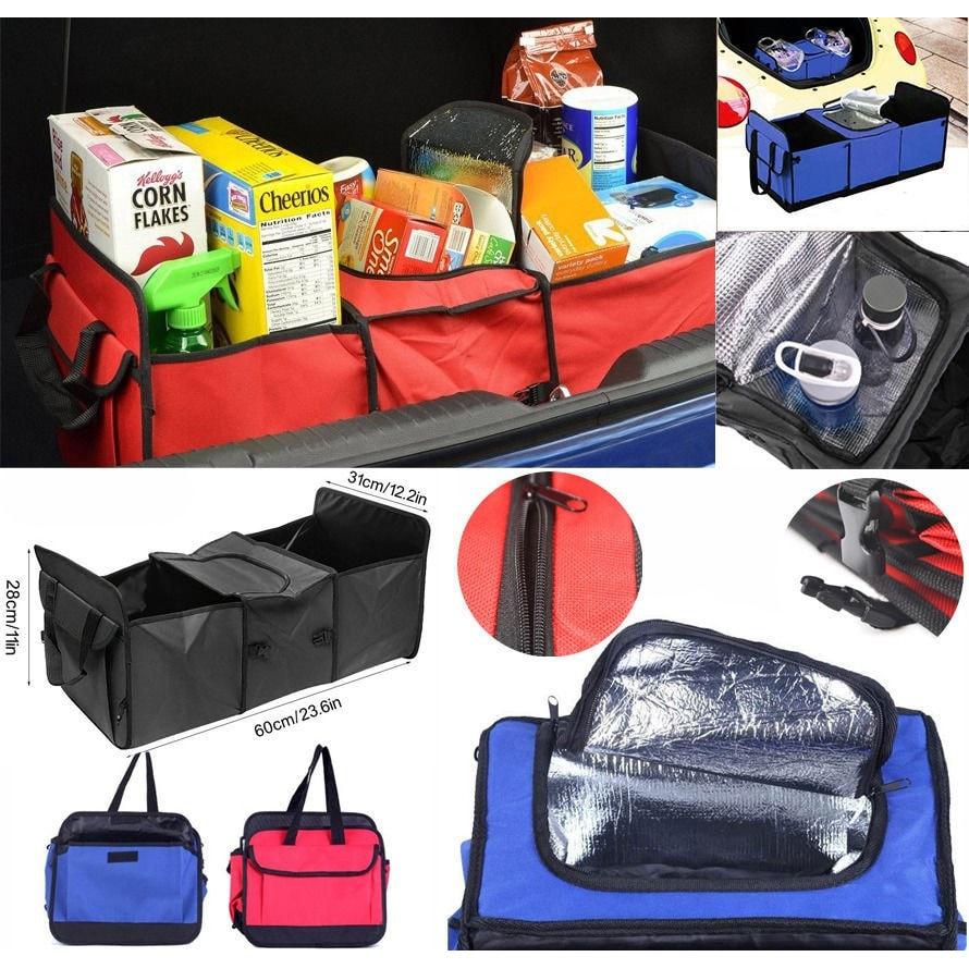 Foldable Car Trunk Organizer with Insulated Compartment by HitMyNeed