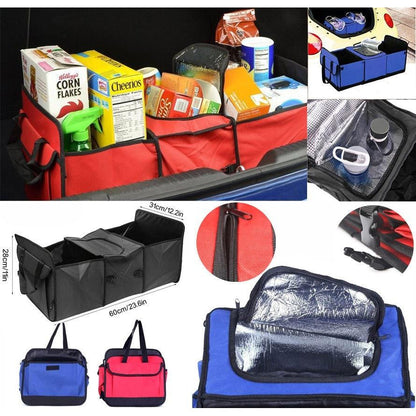 Foldable Car Trunk Organizer with Insulated Compartment by HitMyNeed