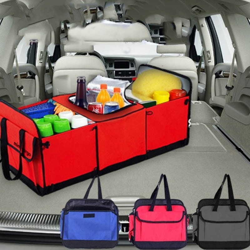 Foldable Car Trunk Organizer with Insulated Compartment by HitMyNeed