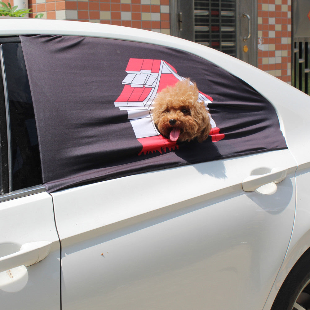 Foldable Car Window Sun Shade with Pet Head Hole by HitMyNeed