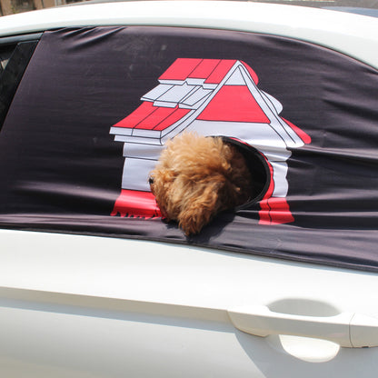 Foldable Car Window Sun Shade with Pet Head Hole by HitMyNeed