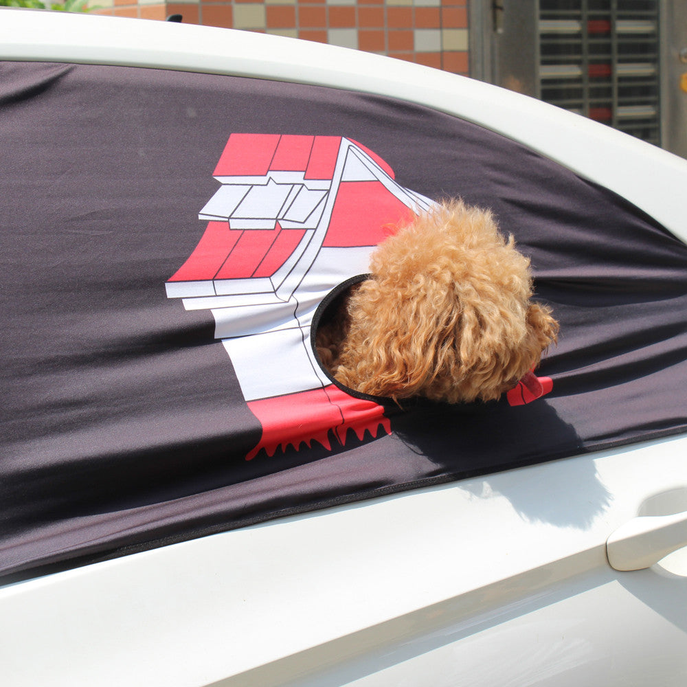 Foldable Car Window Sun Shade with Pet Head Hole by HitMyNeed