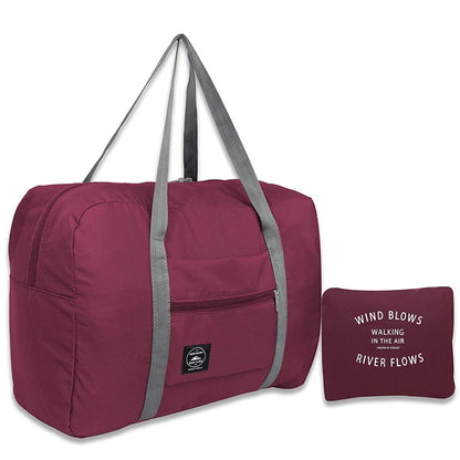 Foldable Carry-On Travel Bag with Large Capacity red by HitMyNeed