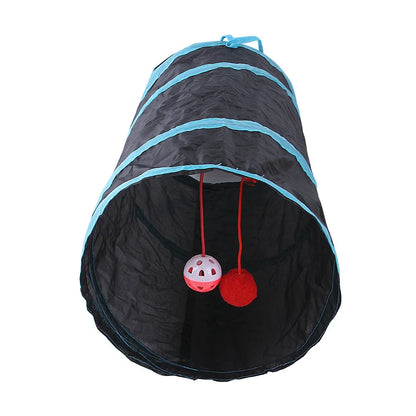 Foldable Cat Tunnel Toy with Crinkle & Hanging Ball by HitMyNeed