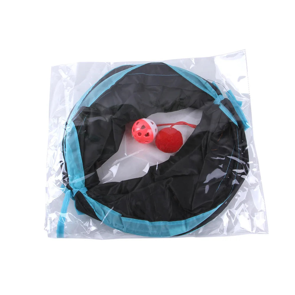 Foldable Cat Tunnel Toy with Crinkle & Hanging Ball by HitMyNeed