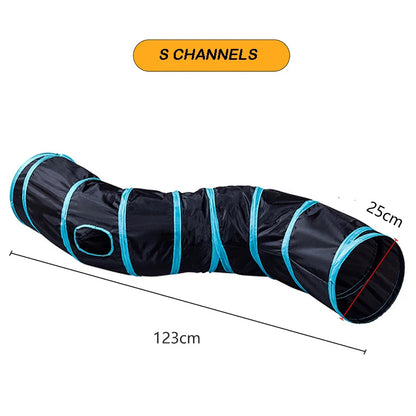 Foldable Cat Tunnel Toy with Crinkle & Hanging Ball s-tunnels by HitMyNeed