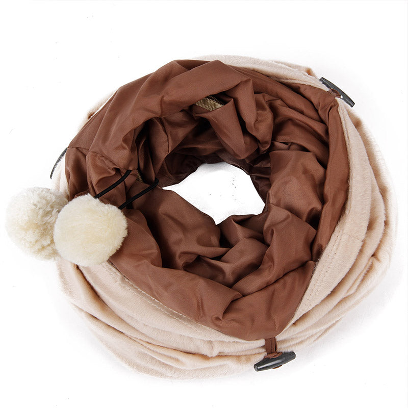 Foldable Cat Tunnel with Windows and Hanging Ball Toy by HitMyNeed