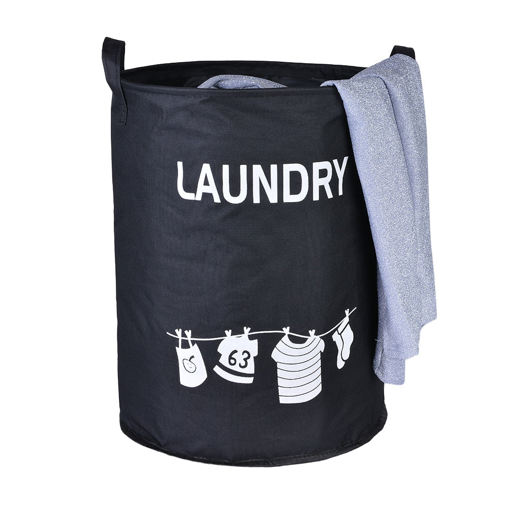 Foldable Cloth Laundry Basket with Handles by HitMyNeed