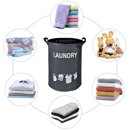 Foldable Cloth Laundry Basket with Handles by HitMyNeed