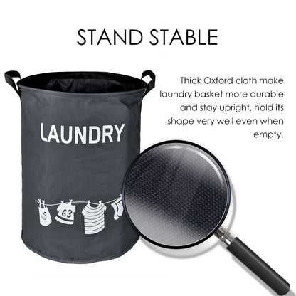 Foldable Cloth Laundry Basket with Handles by HitMyNeed