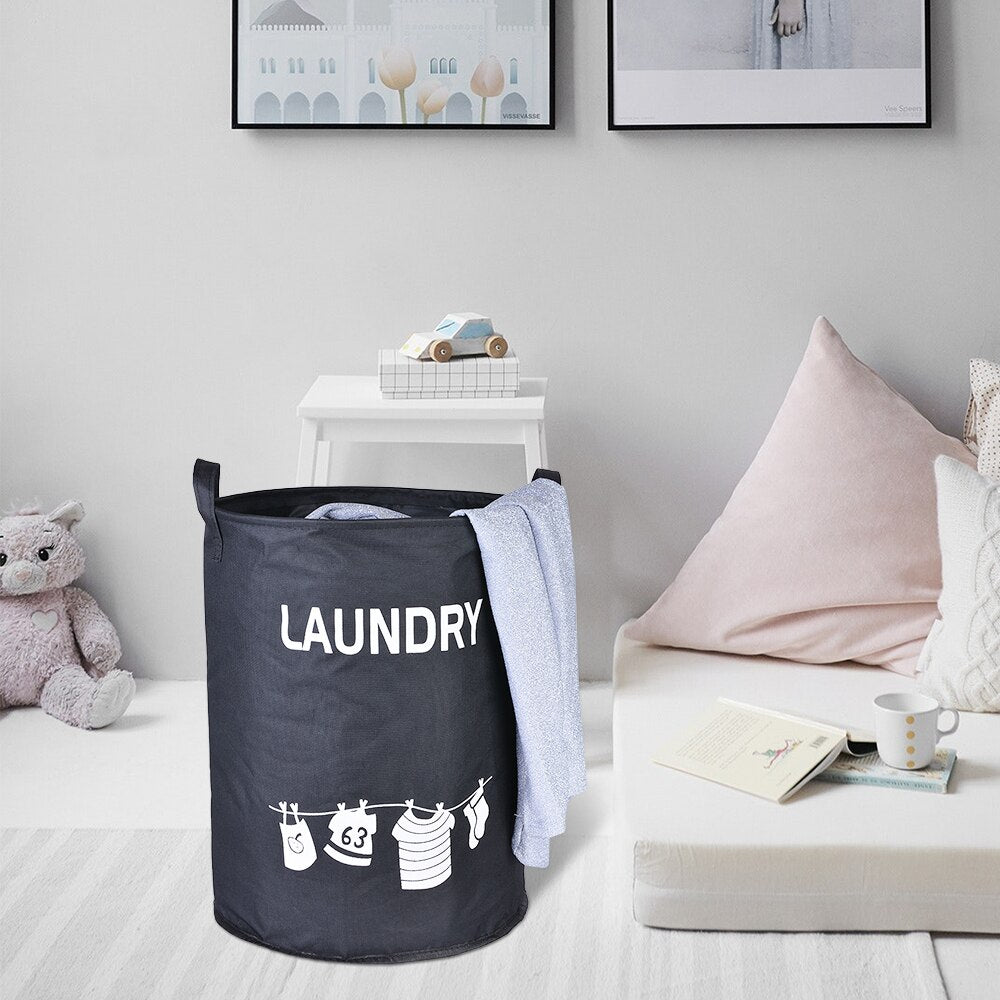 Foldable Cloth Laundry Basket with Handles by HitMyNeed