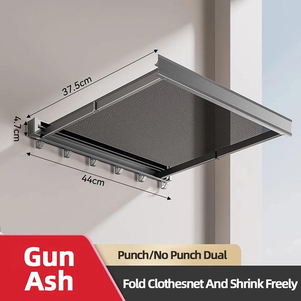 Foldable Clothes & Hat Rack with Wall Hooks gary by HitMyNeed