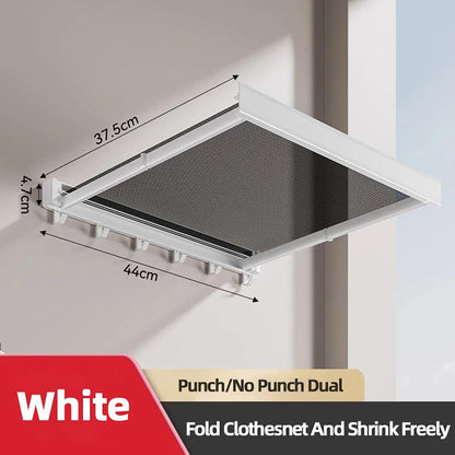 Foldable Clothes & Hat Rack with Wall Hooks white by HitMyNeed