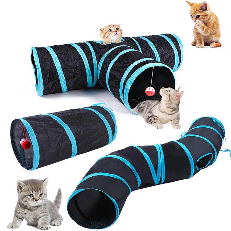 Foldable Crinkle Cat Tunnel Toy for Indoor Play by HitMyNeed