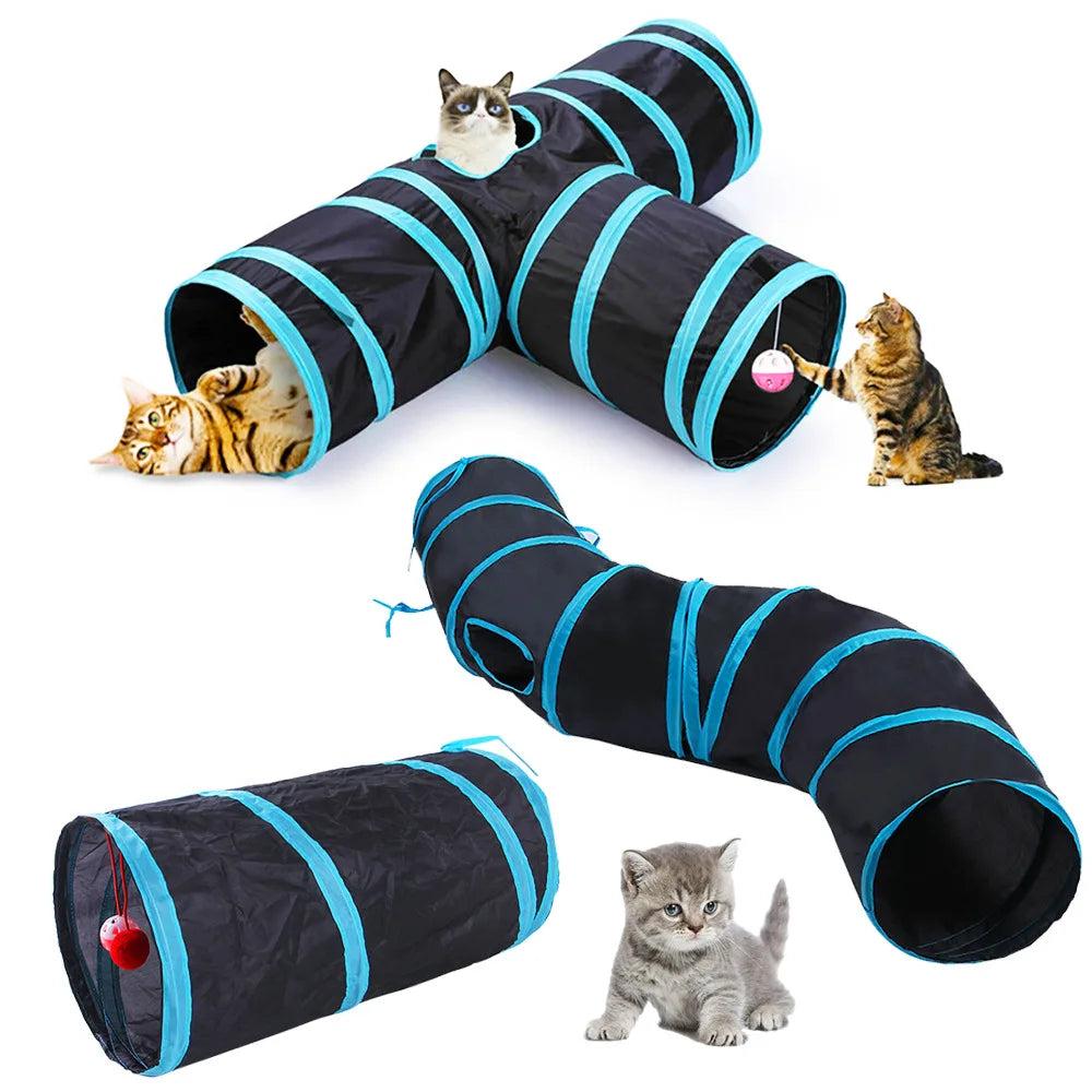 Foldable Crinkle Cat Tunnel Toy for Indoor Play by HitMyNeed