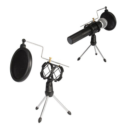 Foldable Desktop Microphone Tripod Stand with Pop Filter by HitMyNeed
