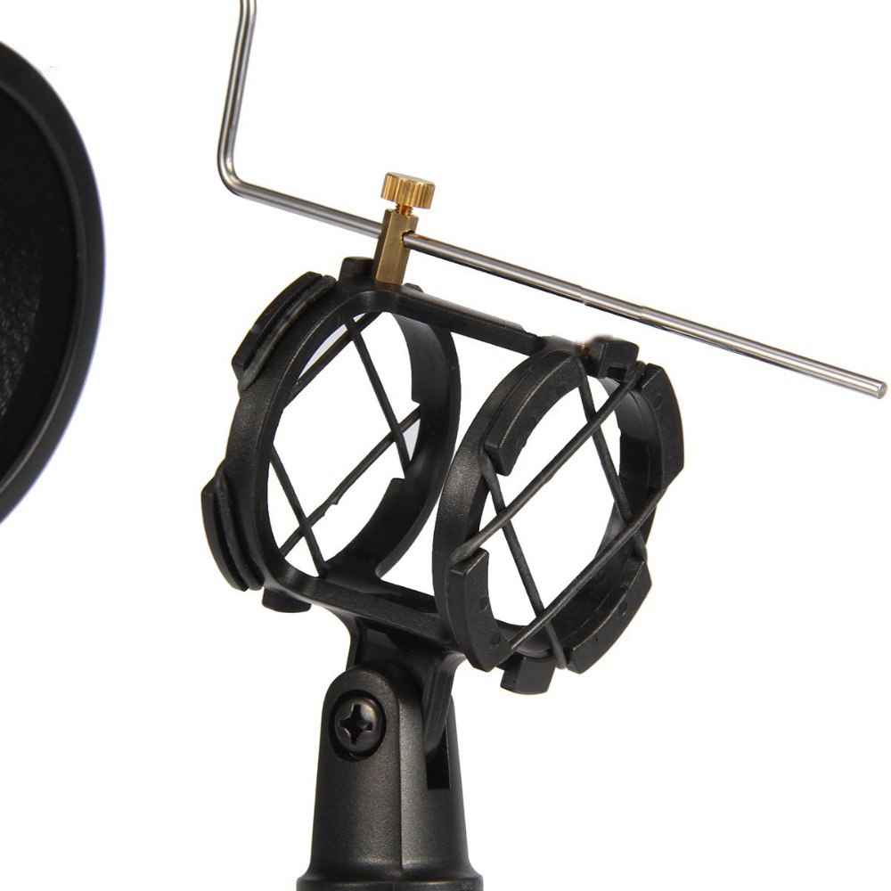 Foldable Desktop Microphone Tripod Stand with Pop Filter by HitMyNeed