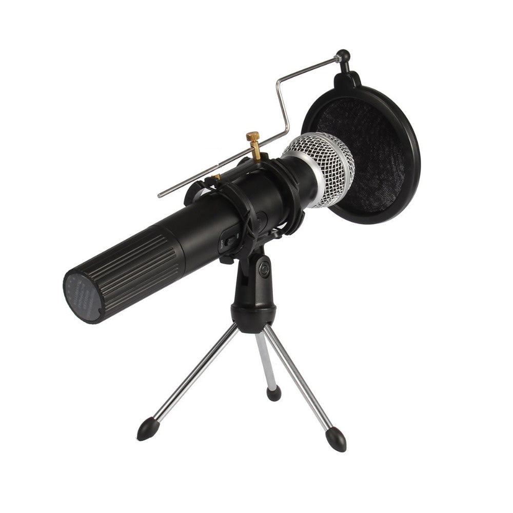 Foldable Desktop Microphone Tripod Stand with Pop Filter by HitMyNeed