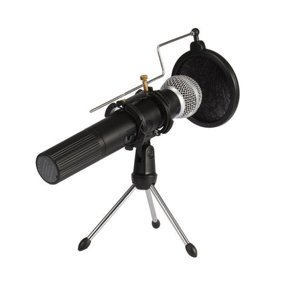 Foldable Desktop Microphone Tripod Stand with Pop Filter by HitMyNeed