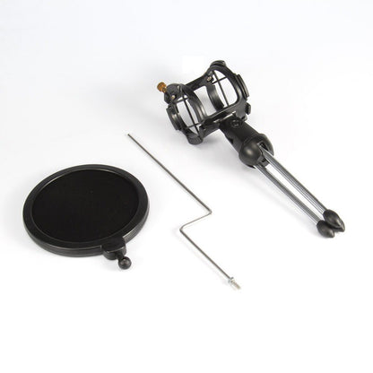 Foldable Desktop Microphone Tripod Stand with Pop Filter by HitMyNeed