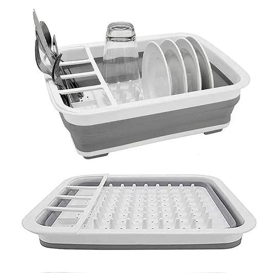 Foldable Dish Drying Rack with Drain Tray 34x28cm by HitMyNeed