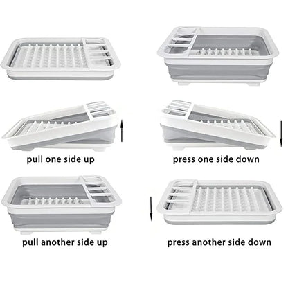 Foldable Dish Drying Rack with Drain Tray 34x28cm by HitMyNeed