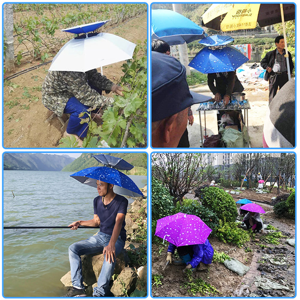 Foldable Double-Layer Umbrella Hat for Outdoor Sports by HitMyNeed