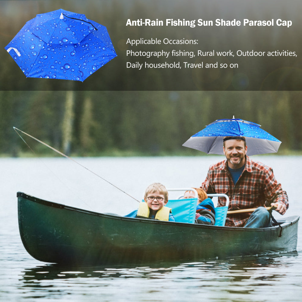 Foldable Double-Layer Umbrella Hat for Outdoor Sports by HitMyNeed