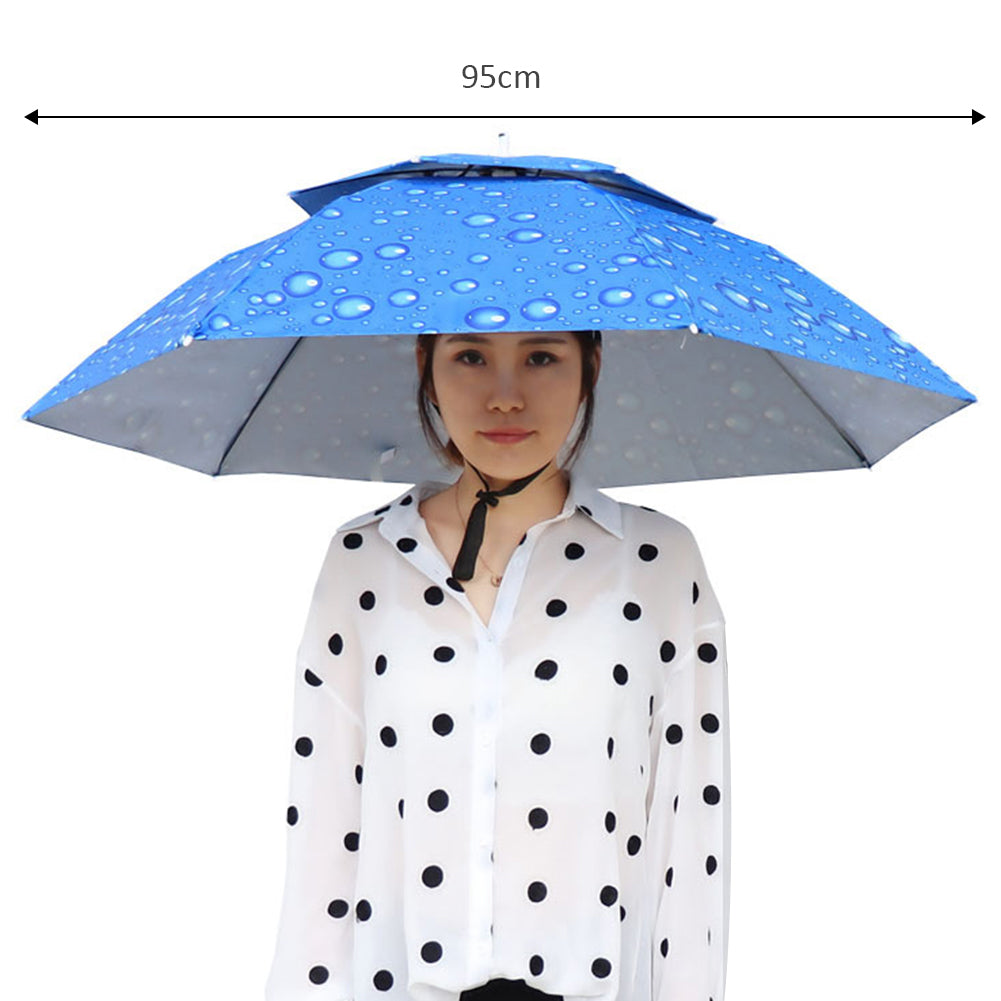 Foldable Double-Layer Umbrella Hat for Outdoor Sports by HitMyNeed
