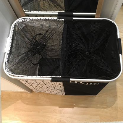 Foldable Double-Section Laundry Basket Organizer by HitMyNeed