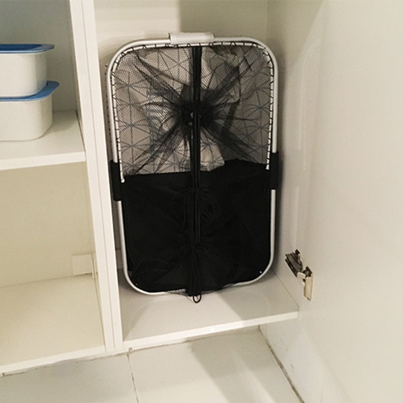 Foldable Double-Section Laundry Basket Organizer by HitMyNeed
