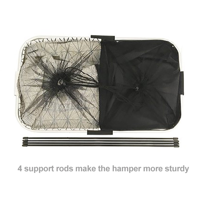 Foldable Double-Section Laundry Basket Organizer by HitMyNeed