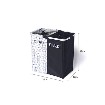 Foldable Double-Section Laundry Basket Organizer by HitMyNeed