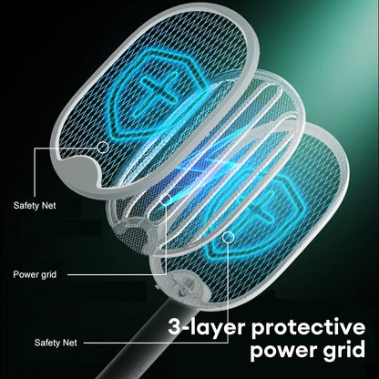 Foldable Electric Mosquito Swatter with UV Bug Zapper by HitMyNeed