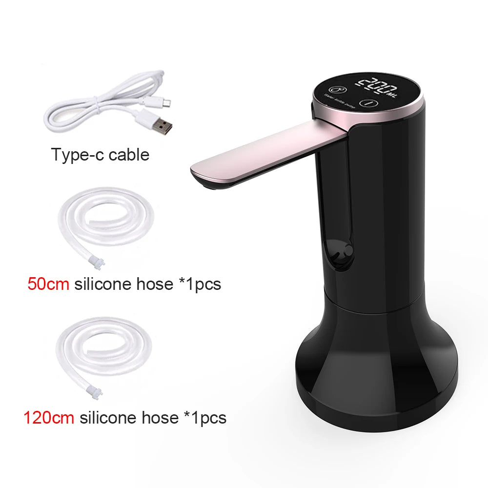 Foldable Electric Water Dispenser Pump 19L USB Rechargeable black-and-base by HitMyNeed