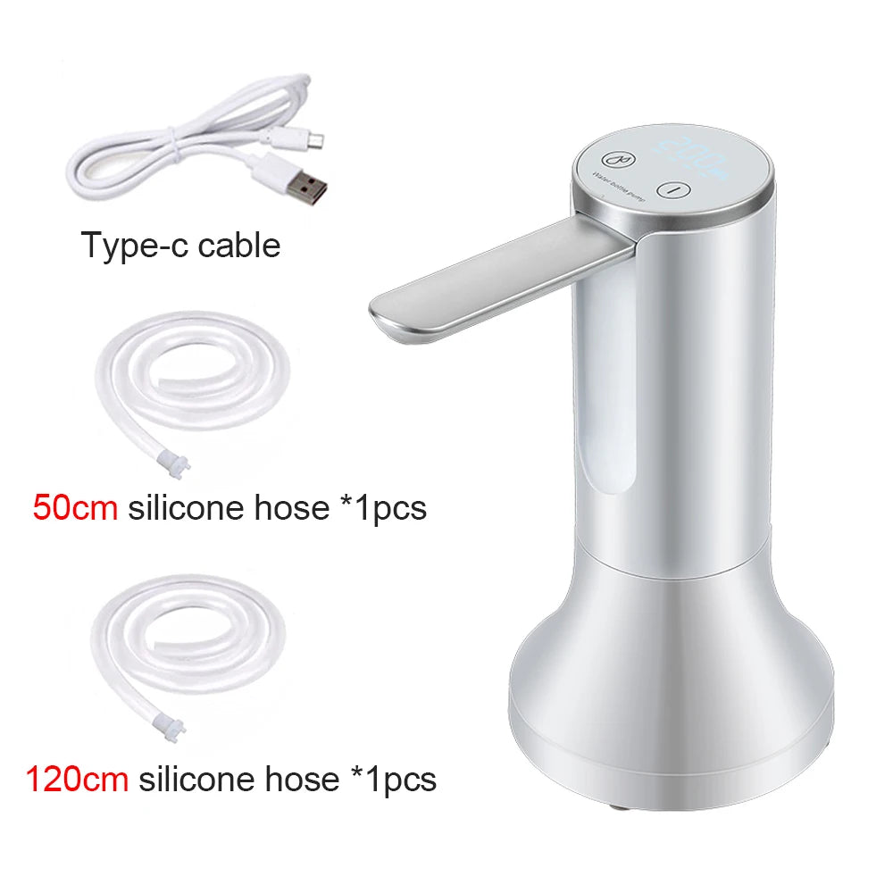 Foldable Electric Water Dispenser Pump 19L USB Rechargeable white-and-base by HitMyNeed